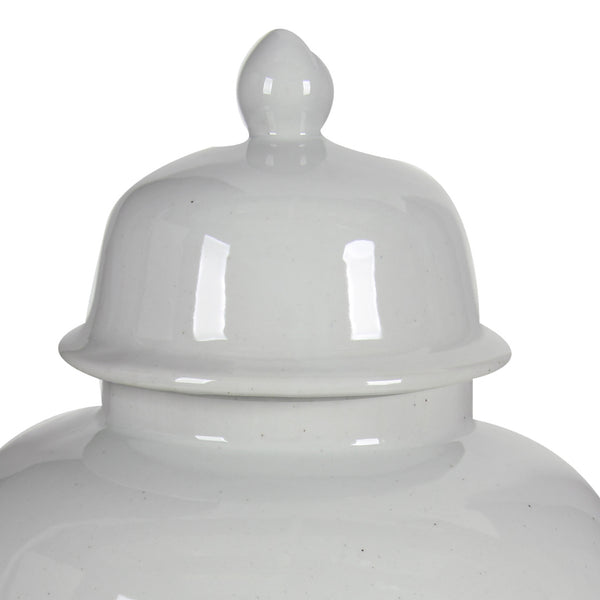 Benzara Ceramic Ginger Jar With Lid Off White - BM165658