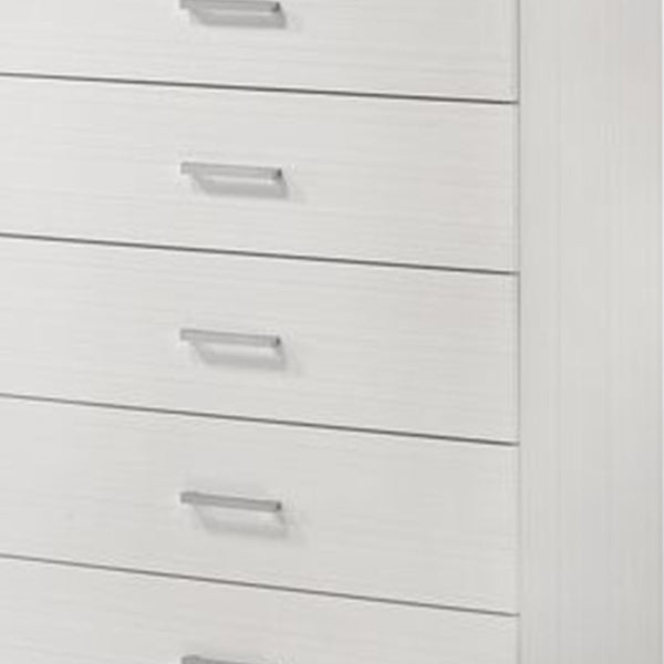 Benzara Chest With 5 Drawers And Wooden Frame White - BM269002