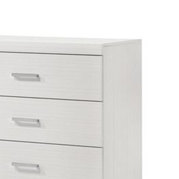 Benzara Chest With 5 Drawers And Wooden Frame White - BM269002