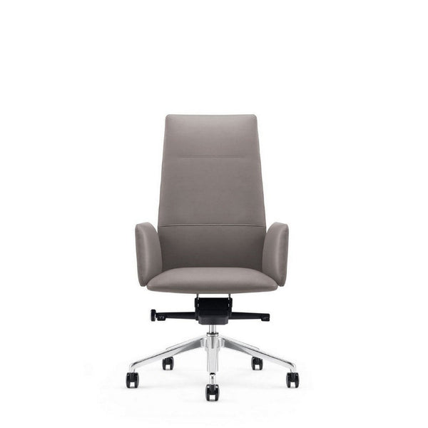 Benzara Cid 24 Inch Modern Office Chair Knee Tilt Sleek Tall Back Gray - BM279513