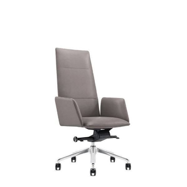 Benzara Cid 24 Inch Modern Office Chair Knee Tilt Sleek Tall Back Gray - BM279513