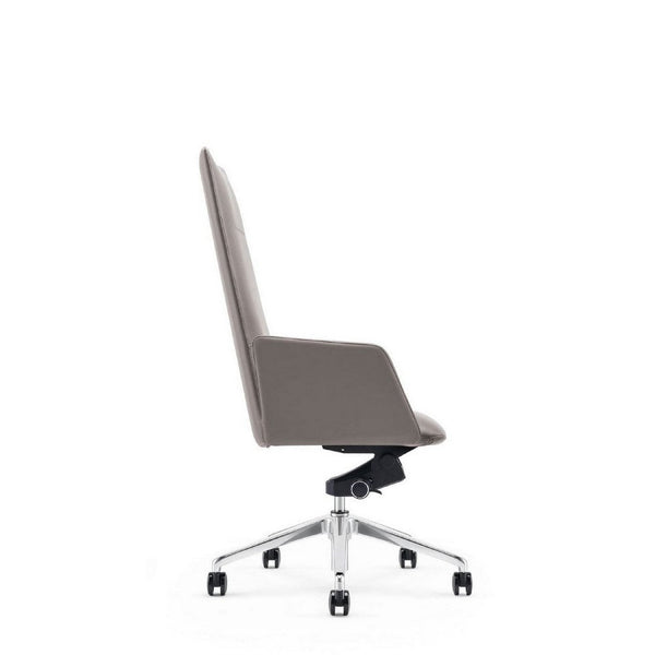 Benzara Cid 24 Inch Modern Office Chair Knee Tilt Sleek Tall Back Gray - BM279513