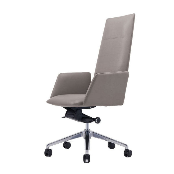 benzara Cid 24 Inch Modern Office Chair Knee Tilt Sleek Tall Back Gray - BM279513