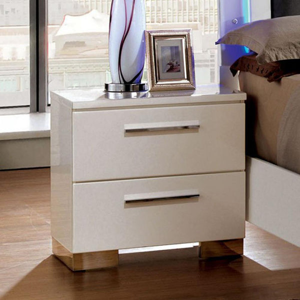 benzara Clementine Contemporary Nightstand White - BM123071