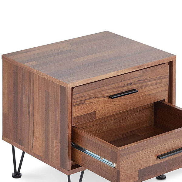 Benzara Contemporary 2 Drawers Wood Nightstand Brown - BM154627