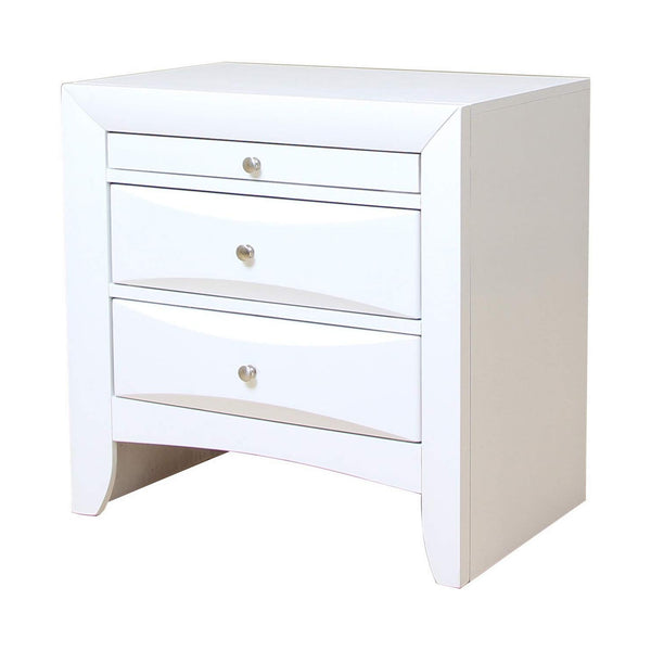 Benzara Contemporary 3 Drawer Wood Nightstand White - BM154522
