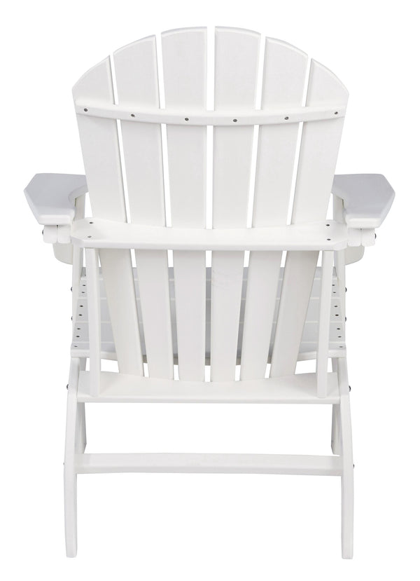 Benzara Contemporary Plastic Adirondack Chair With Slatted Back In White - BM209700