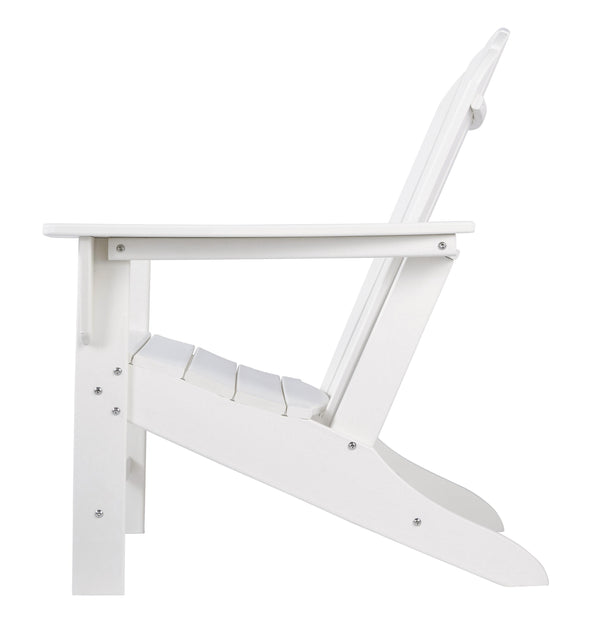 Benzara Contemporary Plastic Adirondack Chair With Slatted Back In White - BM209700