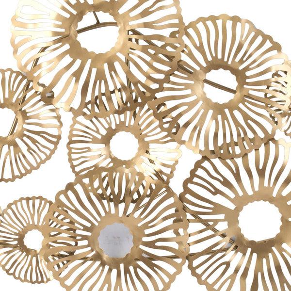 Benzara Contemporary Style Metal Wall Art With Coral Pattern Design Gold - BM206723
