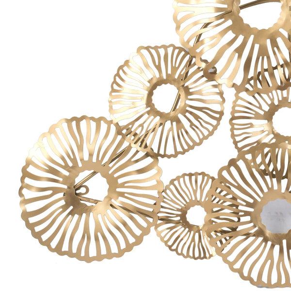 Benzara Contemporary Style Metal Wall Art With Coral Pattern Design Gold - BM206723