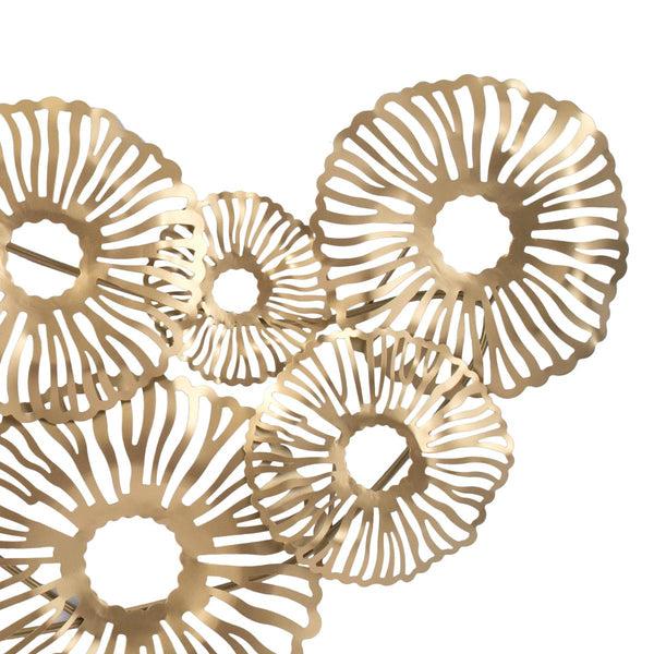 Benzara Contemporary Style Metal Wall Art With Coral Pattern Design Gold - BM206723