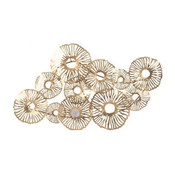 benzara Contemporary Style Metal Wall Art with Coral Pattern Design Gold - BM206723