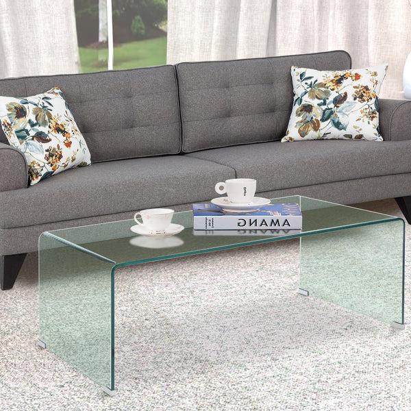 Benzara Contemporary Style Minimal Clear Glass Coffee Table Clear - BM184941