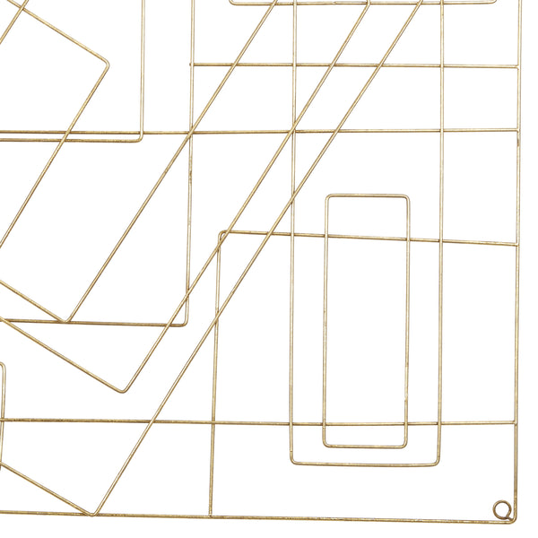 Benzara Contemporary Style Square Frame Metal Wall Decor Gold - BM206733