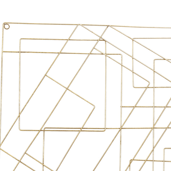 Benzara Contemporary Style Square Frame Metal Wall Decor Gold - BM206733