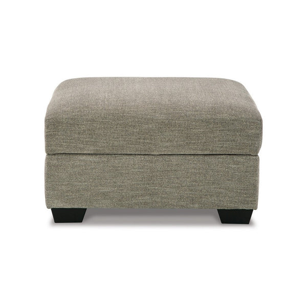 Benzara Croi Ottoman 36 Inch Hidden Storage With Cup Holders Taupe Gray -BM331705