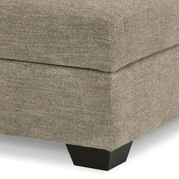 Benzara Croi Ottoman 36 Inch Hidden Storage With Cup Holders Taupe Gray -BM331705