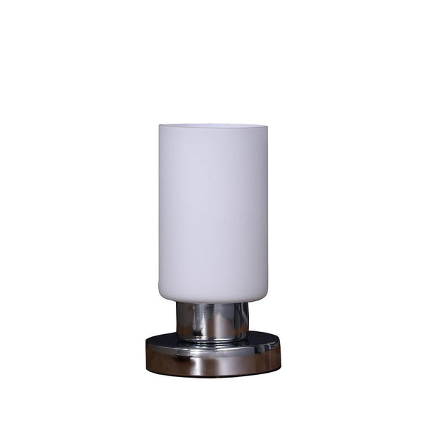 benzara Cylindrical Glass Shade Table Lamp with Touch Switch White - BM233919