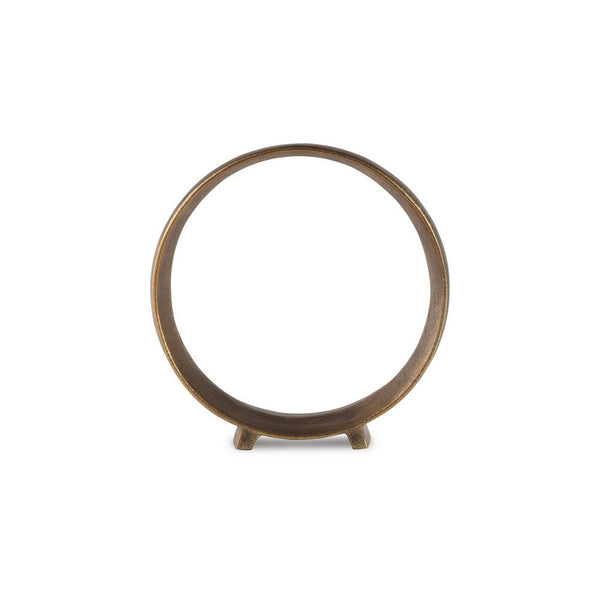 Benzara Dalie Sculpture Round Metal Accent Tabletop Size 12 Inch Bronze -BM327756