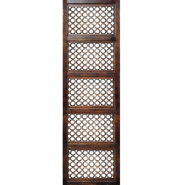 Benzara Decorative Mango Wood Wall Panel With See Through Circular Pattern Brown - UPT-200172