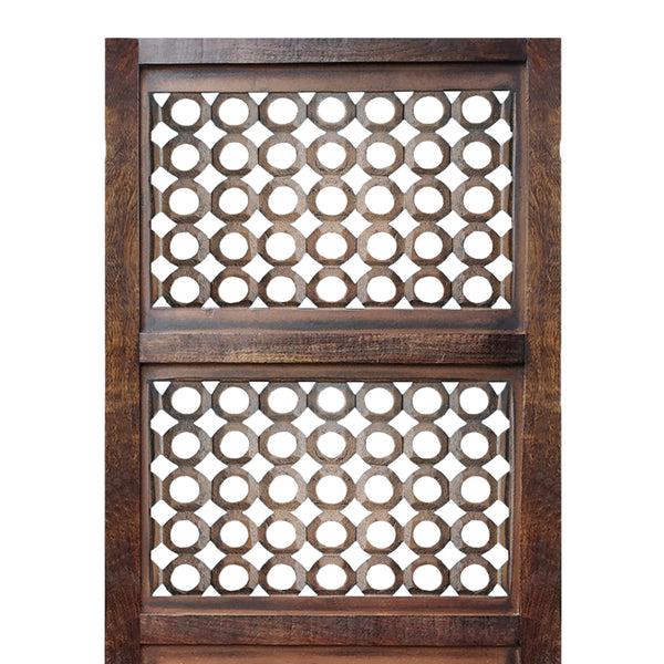 Benzara Decorative Mango Wood Wall Panel With See Through Circular Pattern Brown - UPT-200172