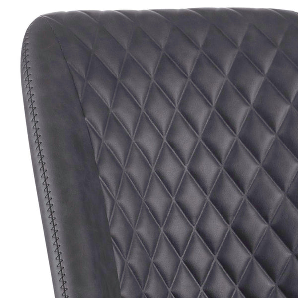 Benzara Diamond Pattern Stitched Leatherette Office Chair With Star Base Gray - BM230364