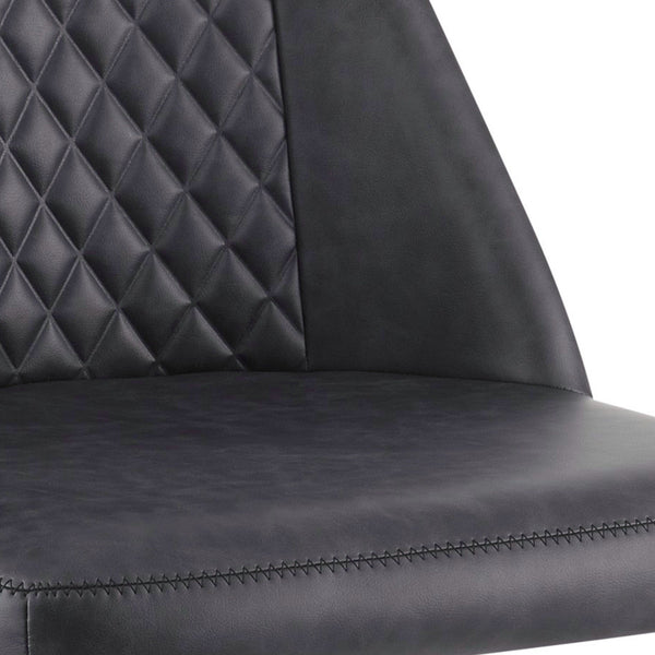 Benzara Diamond Pattern Stitched Leatherette Office Chair With Star Base Gray - BM230364