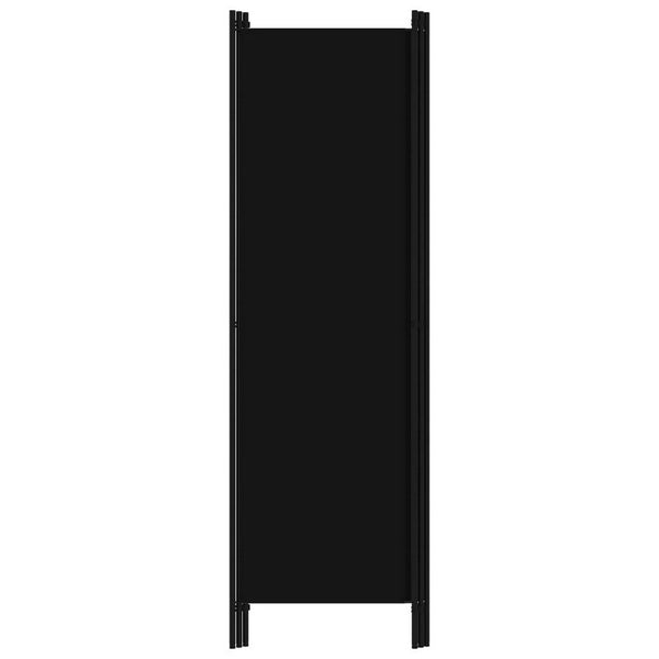 Benzara Dina 3 Panel Room Divider Screen Black Fabric And Iron 71 Inch -BM325850