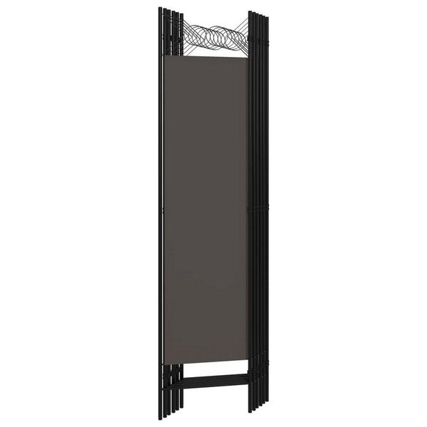 Benzara Dina 6 Panel Folding Room Divider Screen Dark Gray Black 95 Inch -BM326394