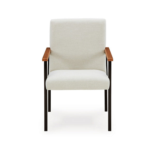 Benzara Donni Dining Armchair Set Of 2 Gray Polyester Black Metal Frame -BM329798