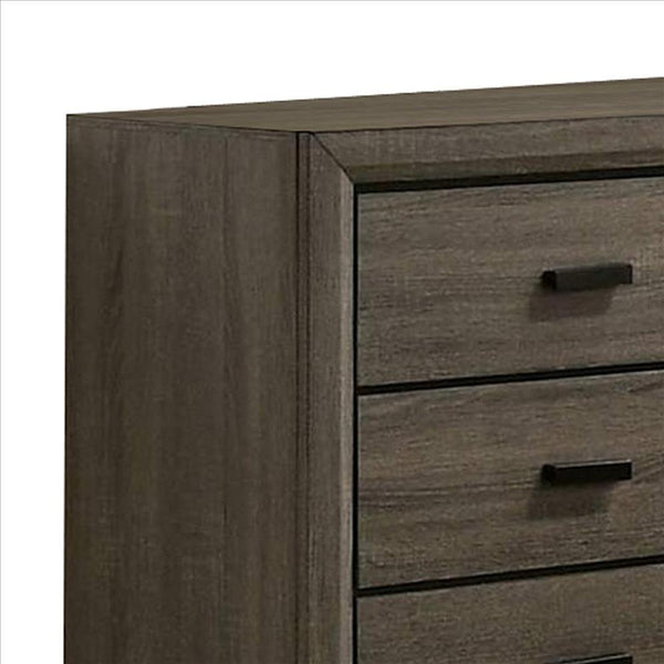 Benzara Dresser With Black Rectangular Pulls Gray - BM253015