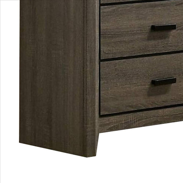 Benzara Dresser With Black Rectangular Pulls Gray - BM253015