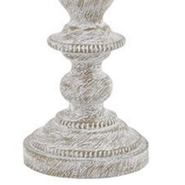 Benzara Drum Shade Table Lamp With Pedestal Base Set Of 2 Beige And Off White - BM231948