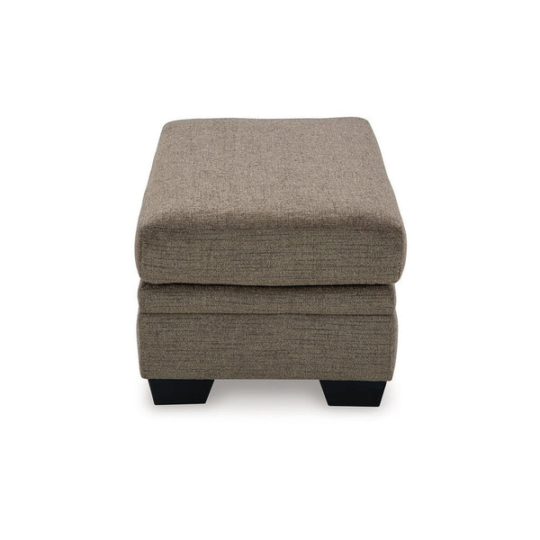 Benzara Ead Rectangular Ottoman Bench Nutmeg Brown Polyester 24x44 Inch -BM332311