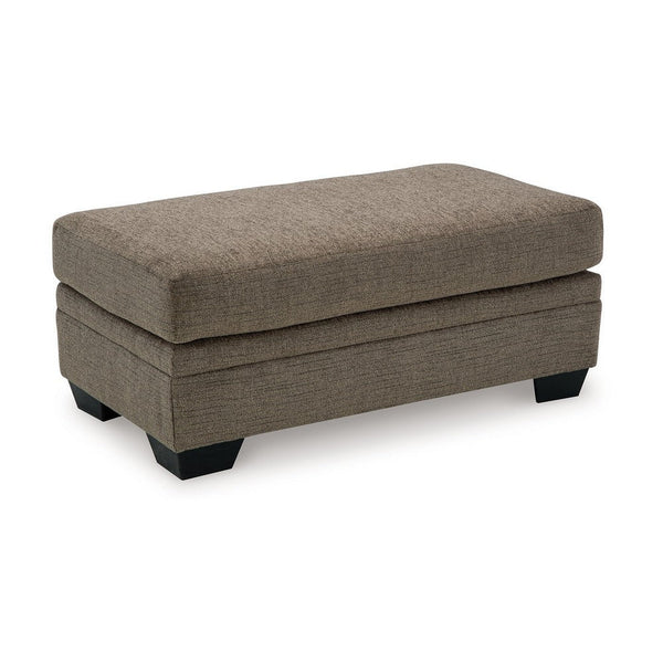 benzara Ead Rectangular Ottoman Bench Nutmeg Brown Polyester 24x44 Inch -BM332311