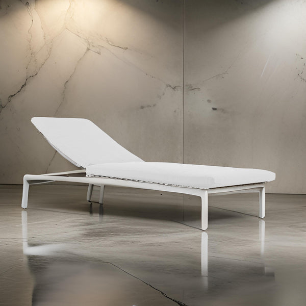 benzara Edie 76 Inch Outdoor Lounger Cushion White - BM287747