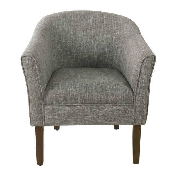 Benzara Elom Accent Armchair Slate Gray Polyester With Welt Trim Details -BM334060