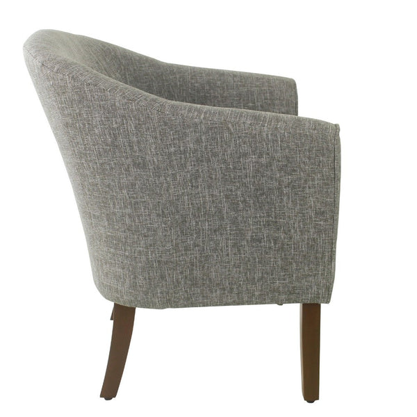 Benzara Elom Accent Armchair Slate Gray Polyester With Welt Trim Details -BM334060