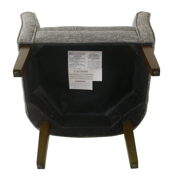 Benzara Elom Accent Armchair Slate Gray Polyester With Welt Trim Details -BM334060