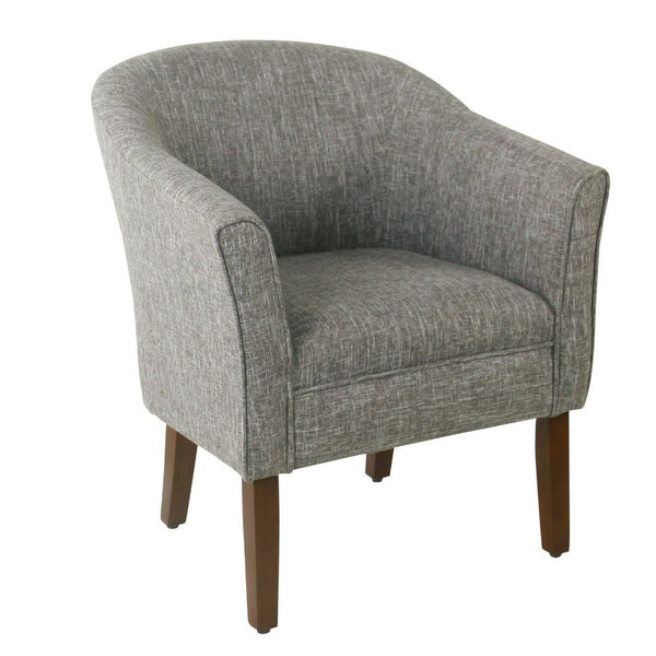 benzara Elom Accent Armchair Slate Gray Polyester with Welt Trim Details -BM334060