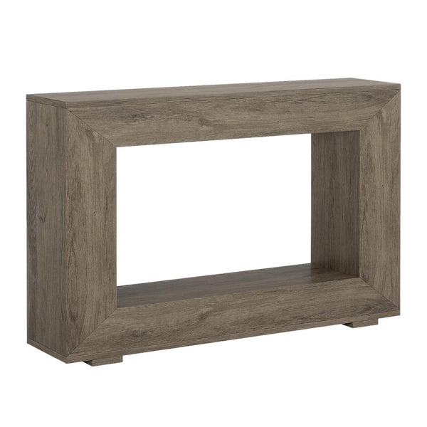 Benzara Evan Console Table 47 Inch Rectangular Top Rustic Gray Open Shelf -BM328550