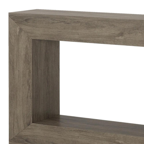 Benzara Evan Console Table 47 Inch Rectangular Top Rustic Gray Open Shelf -BM328550