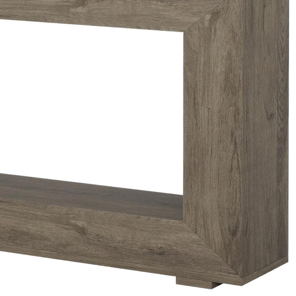 Benzara Evan Console Table 47 Inch Rectangular Top Rustic Gray Open Shelf -BM328550