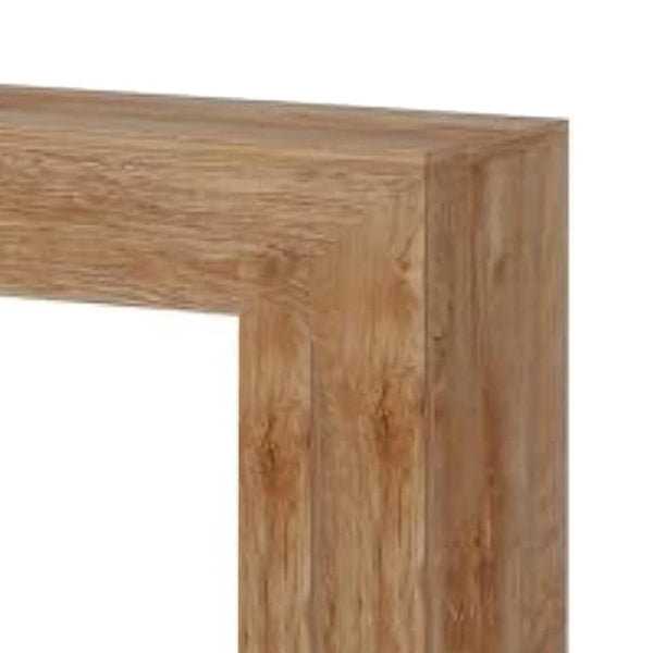 Benzara Evan Console Table 47 Inch Rectangular Top Rustic Brown Open Shelf -BM328549