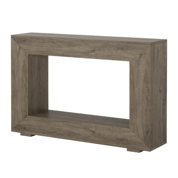 benzara Evan Console Table 47 Inch Rectangular Top Rustic Gray Open Shelf -BM328550