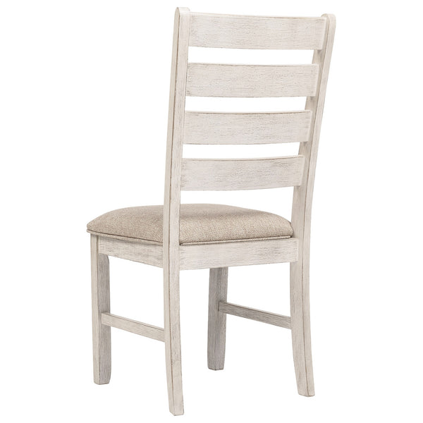 Benzara Fabric Dining Side Chair With Ladder Back Set Of 2 White And Brown - BM227028