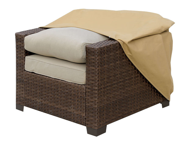 benzara Fabric Dust Cover for Outdoor Chairs Medium Light Brown - BM183737