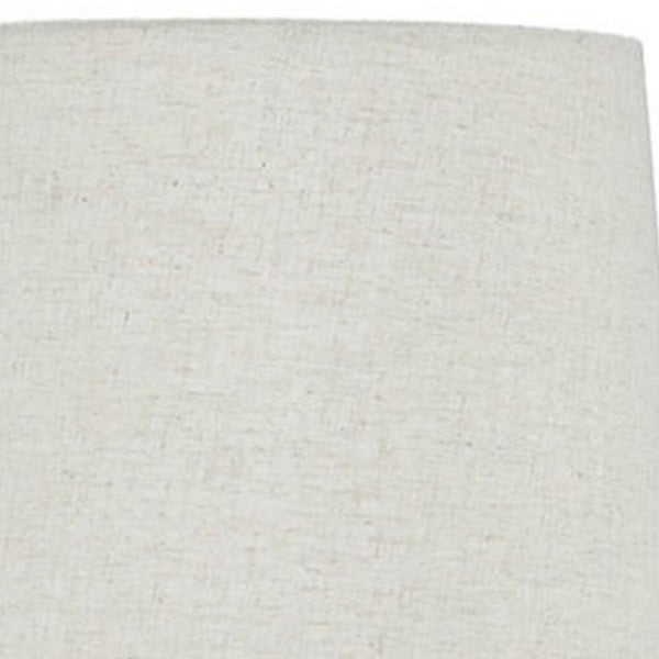 Benzara Fabric Shade Table Lamp With Textured Base Set Of 2 White And Black - BM231949