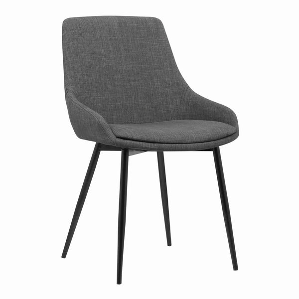 Benzara Fabric Upholstered Dining Chair With Metal Legs Black And Gray - BM155594