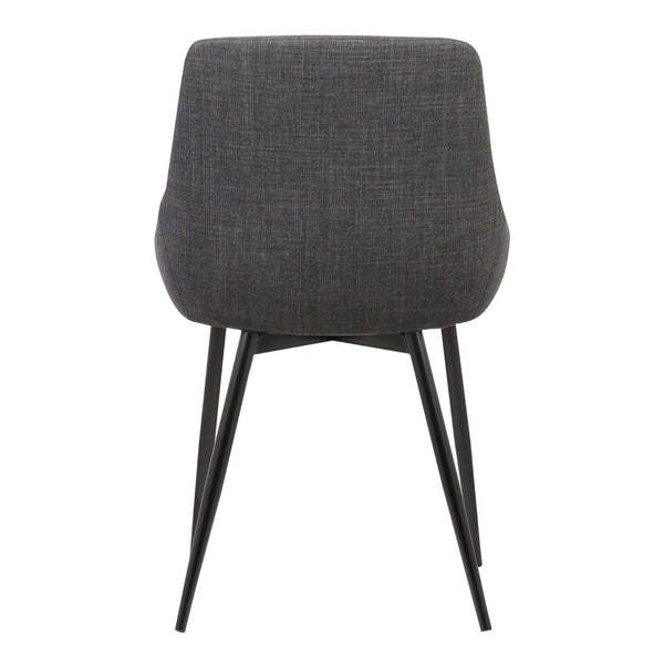 Benzara Fabric Upholstered Dining Chair With Metal Legs Black And Gray - BM155594
